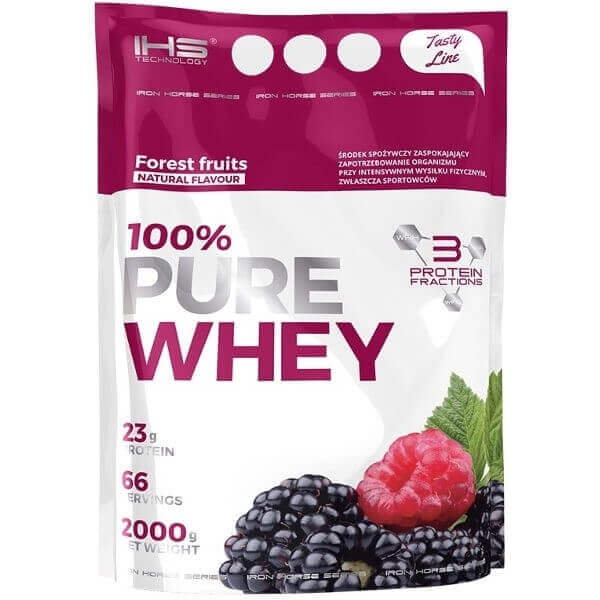Proteine Iron Horse Pure Whey, Fructe de padure, 2000g