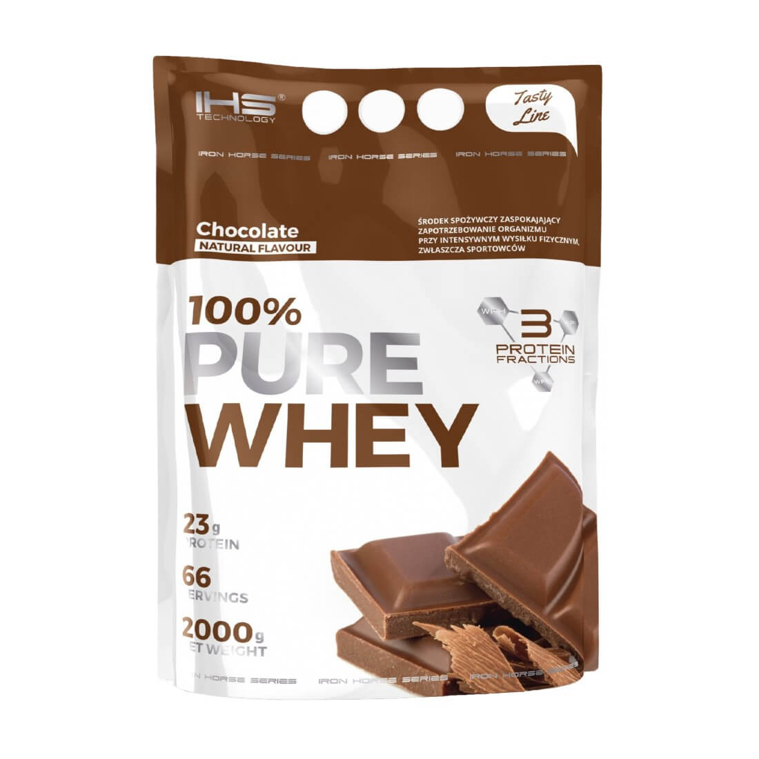 Proteine Iron Horse Pure Whey, Ciocolata, 2000g