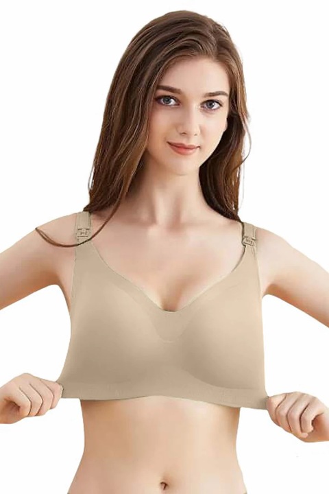 Sutien pentru alaptat, Fara cusaturi, Fara Intarituri, Bej