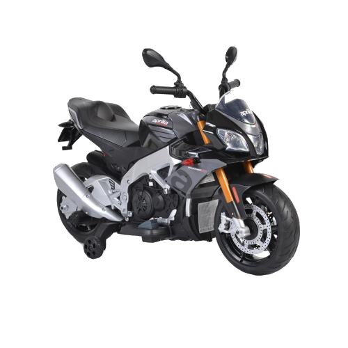 Motocicleta electrica 12V cu roti EVA Aprilia Tuono Black