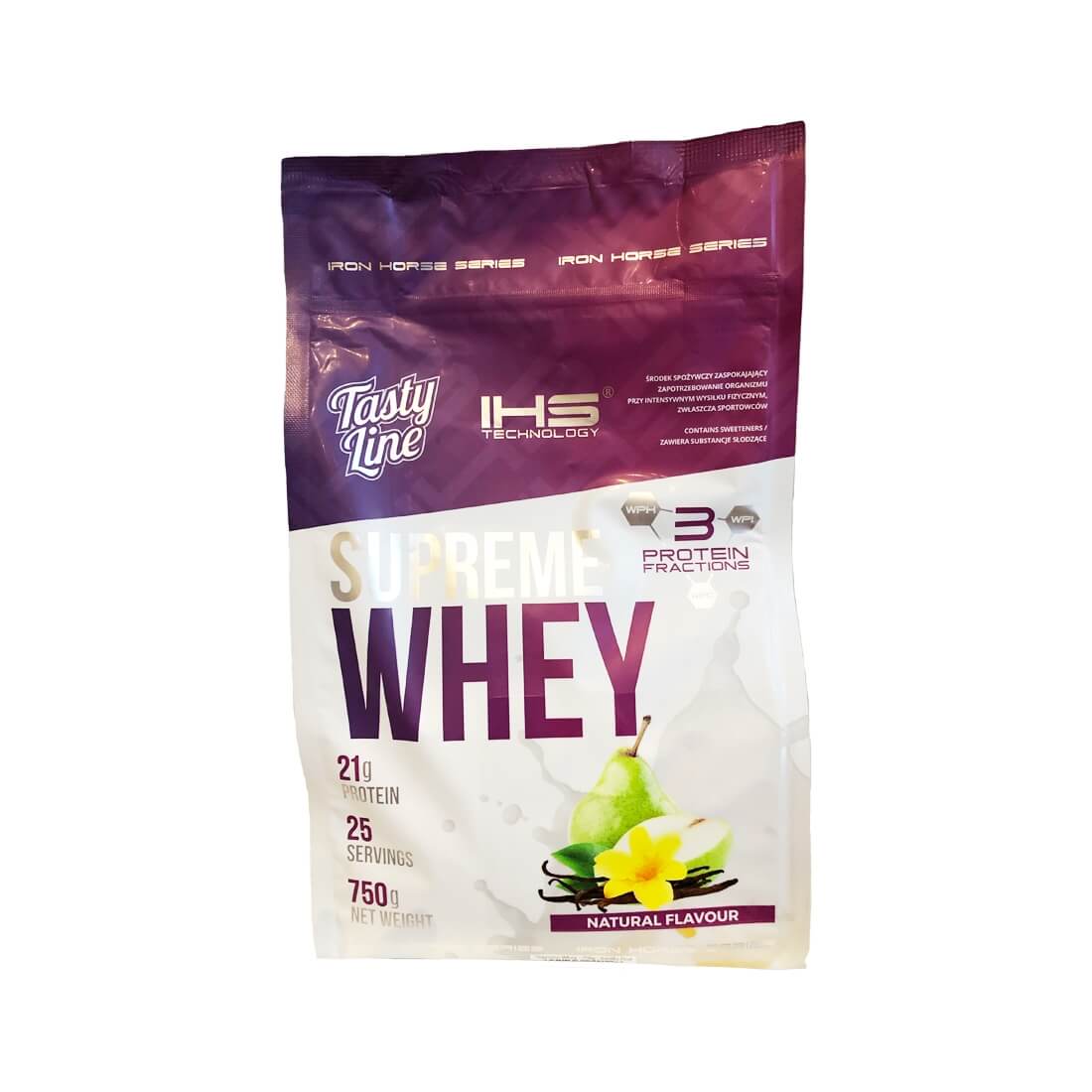 Proteine Iron Horse Supreme Whey, Vanilie/Pere, 750g