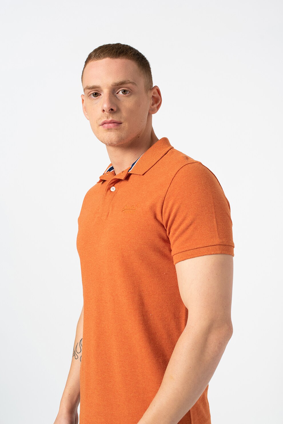 SUPERDRY, Tricou polo din material pique, Oranj