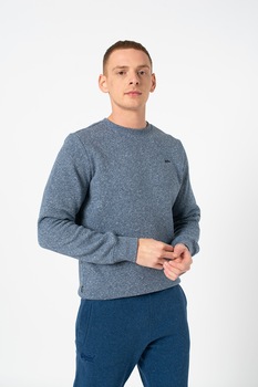 SUPERDRY, Bluza sport cu logo discret Vintage, Gri inchis melange SUPERDRY, Bluza sport cu logo discret Vintage, Gri inchis melange