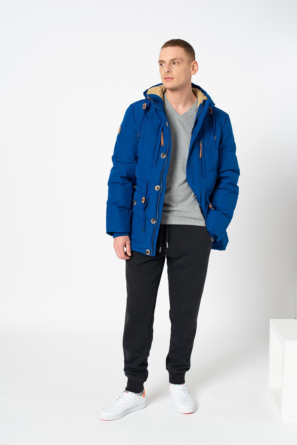 SUPERDRY, Jacheta parka cu umplutura de puf Mountain Expedition, Albastru royal