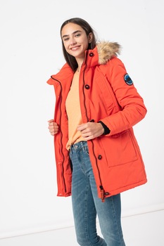 SUPERDRY, Geaca cu snur de ajustare interior Everest, Rosu, S SUPERDRY, Geaca cu snur de ajustare interior Everest, Rosu, S