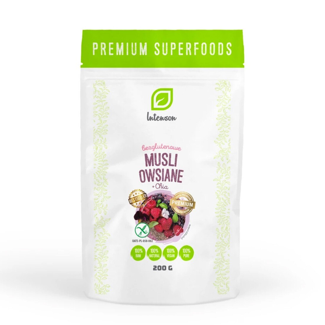 Musli Intenson cu seminte de Chia, Fara gluten, 200g