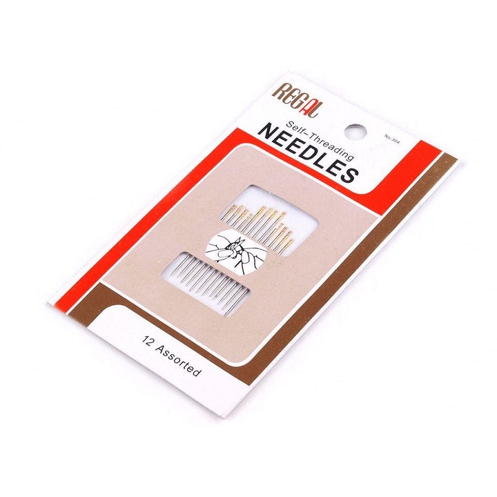 Set 12 ace de cusut pentru vedere slaba, cap despicat, 38, 40, 45 mm