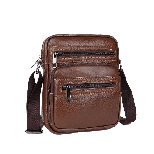 Geanta crossbody barbateasca de umar ,din piele naturala, 17 x 7 x 23 cm