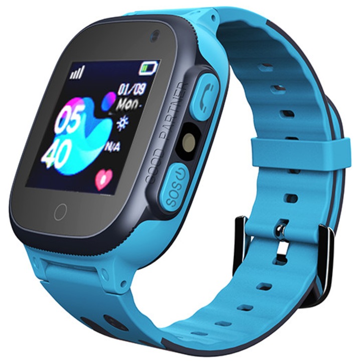 Ceas smartwatch GPS copii MoreFIT™ MX15, cu GPS prin lbs si functie telefon, localizare camera foto , monitorizare spion, lanterna, buton SOS/apel , Albastru
