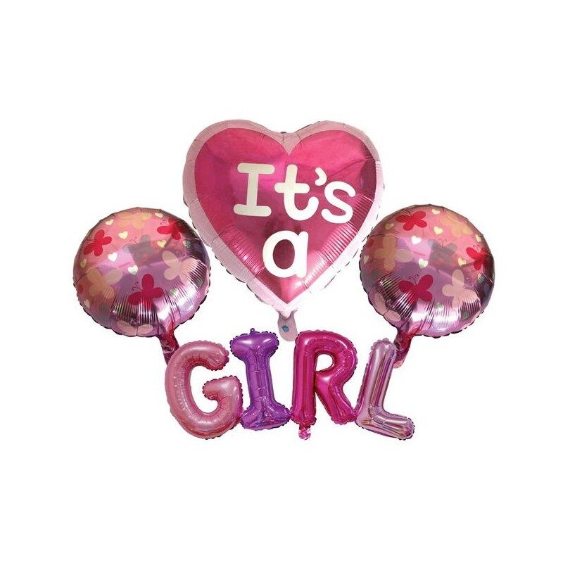 Set 4 baloane It's a GIRL ghirlanda, Roz Rosu, JMB-BBL2887