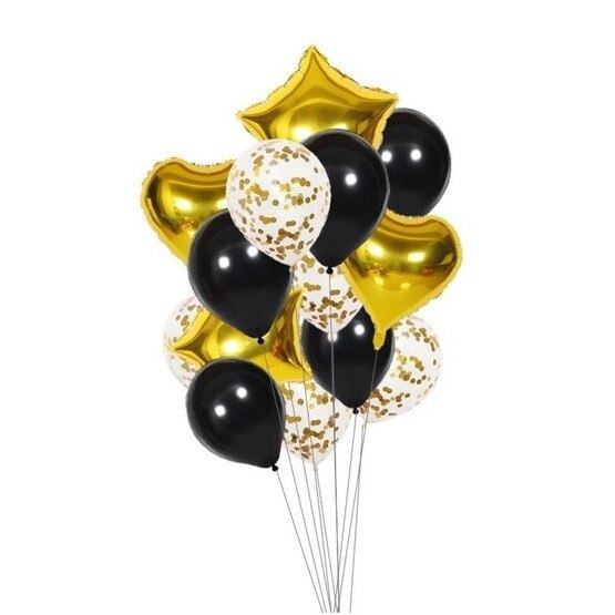 Set 10 baloane negru/auriu