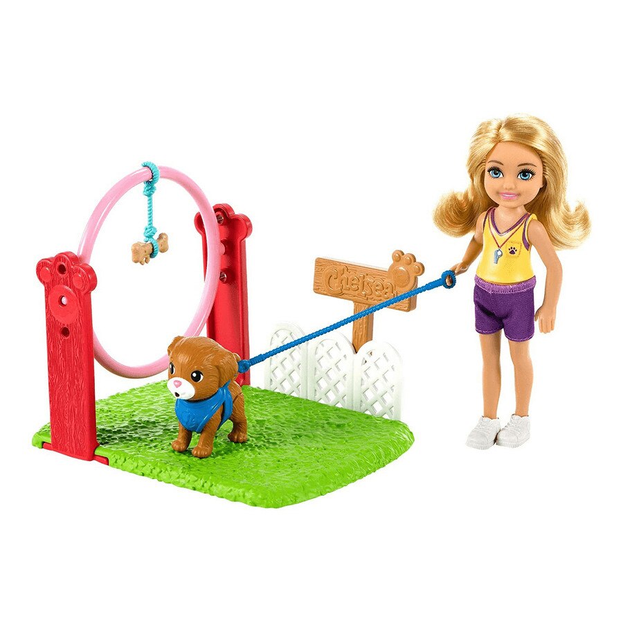 Set de joaca Barbie, Chelsea cu accesorii pentru dresajul animalelor, par blond, 3 ani+