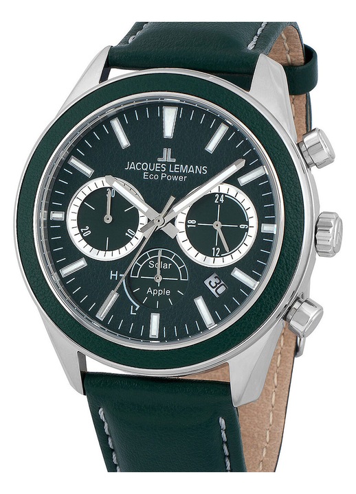 Jacques Lemans 1-2115D Eco Power Apple Mens Watch Chronograph 44mm 10ATM