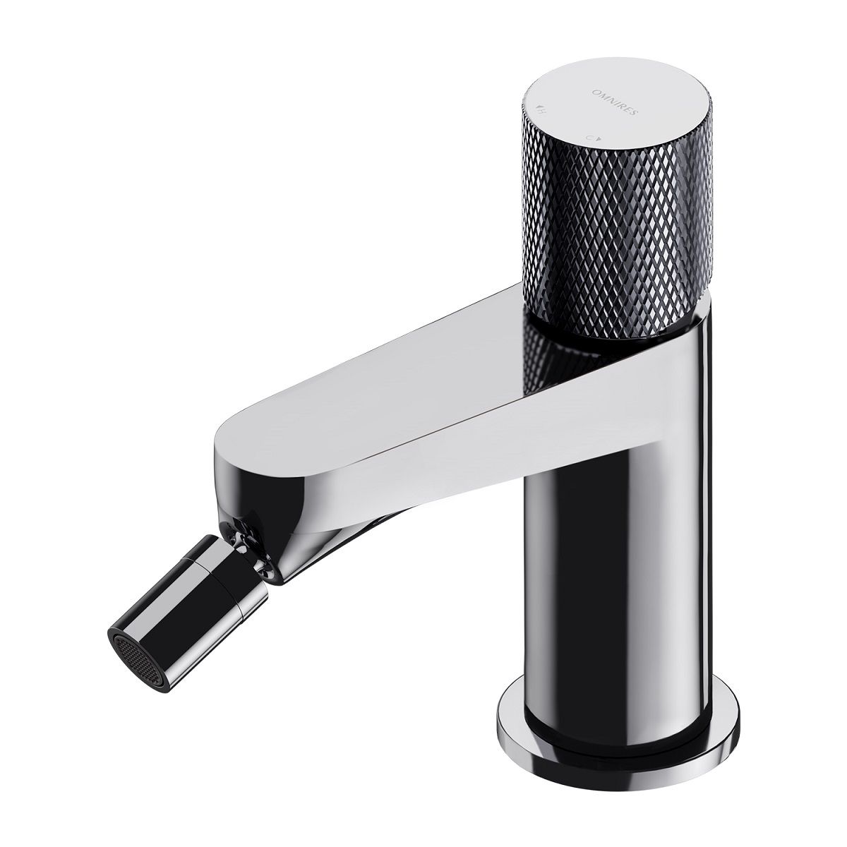 Baterie bideu OMNIRES CONTOUR, Crom, perlator, montaj pe bideu