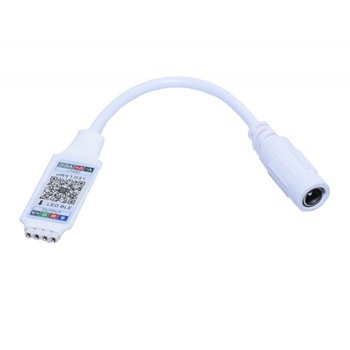 Controller mini cu Bluetooth pentru benzi LED RGB elSales ELS-CBTQR , 5-24 V , putere maxima 144W, cod QR, alb Controller mini cu Bluetooth pentru benzi LED RGB elSales ELS-CBTQR , 5-24 V , putere maxima 144W, cod QR, alb