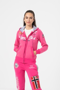 Geo Norway, Hanorac cu fermoar si captuseala din material fleece Fanille, Roz Geo Norway, Hanorac cu fermoar si captuseala din material fleece Fanille, Roz