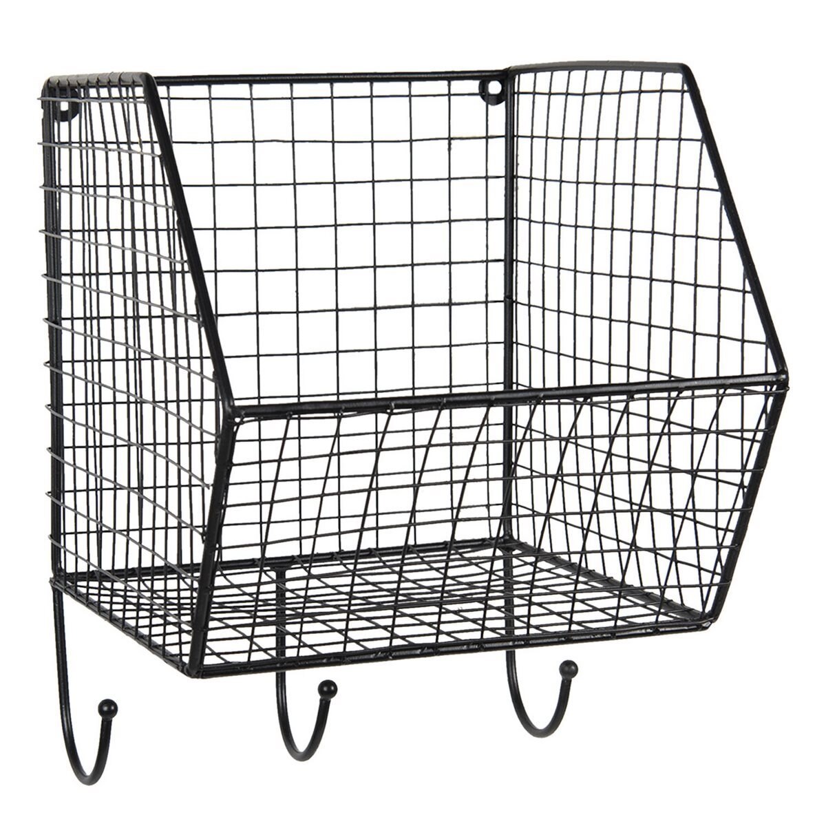 Etajera suspendabila cu 3 agatatori din fier maro 22 cm x 27 cm x 30 h