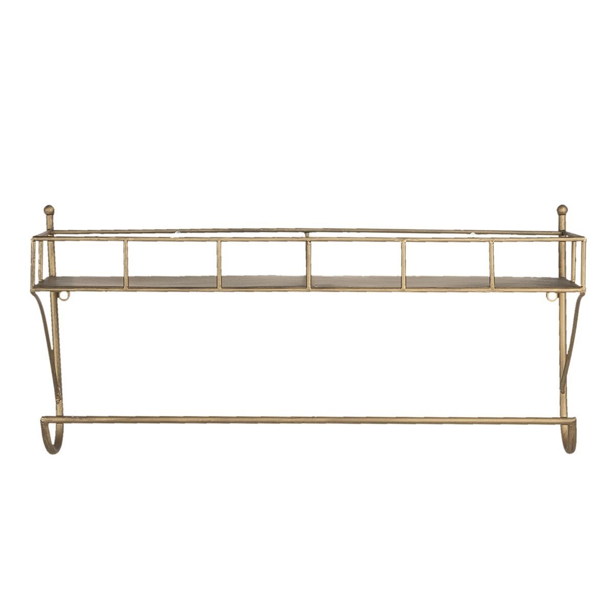 Etajera suspendabila cu suport pentru prosop din fier auriu 65 cm x 19 cm x 31 h