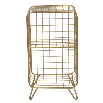 Raft cu 2 polite din fier auriu 35 cm x 30 cm x 65 h Raft cu 2 polite din fier auriu 35 cm x 30 cm x 65 h