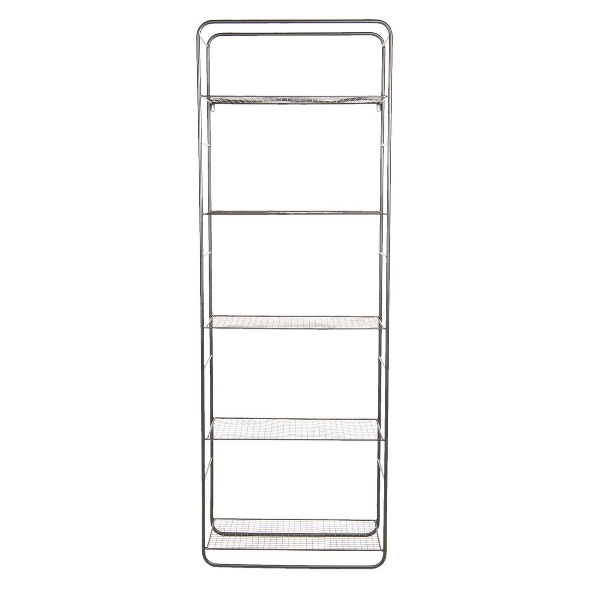 Raft cu 5 polite din fier argintiu 61 cm x 31 cm x 178 h