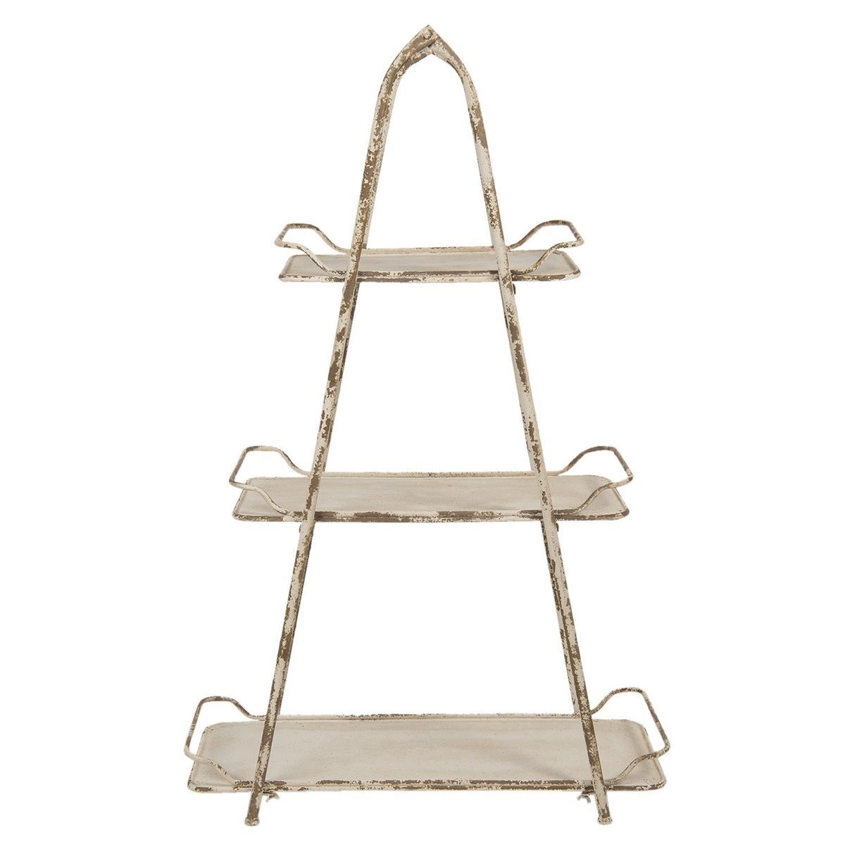 Raft 3 polite din fier alb antichizat 73 cm x 35 cm x 118 h