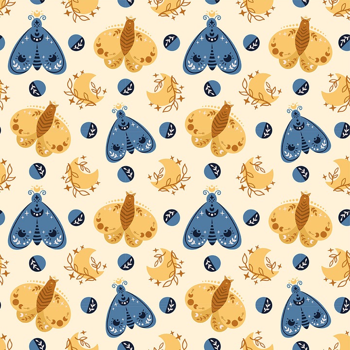 Autocolant Art Star pentru mobilier, Fluturasi de noapte, Pattern, autoadeziv, latime 50 cm x lungime 50 cm