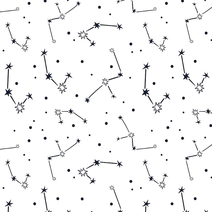 Autocolant Art Star pentru mobilier, Constelatii pe fundal alb, Pattern, autoadeziv, latime 50 cm x lungime 50 cm