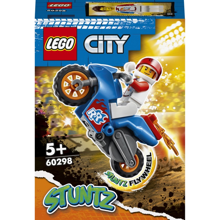 LEGO City Stuntz - Каскадьорски мотоциклет ракета 60298, 14 части