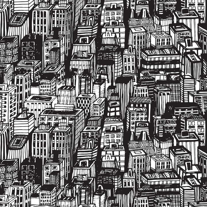 Autocolant Art Star pentru mobilier, Oras schitat, Pattern, autoadeziv, latime 50 cm x lungime 50 cm