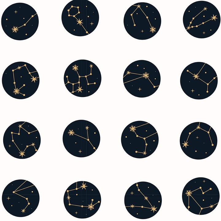 Autocolant Art Star pentru mobilier, Constelatii privite la telescop, Pattern, autoadeziv, latime 70 cm x lungime 70 cm