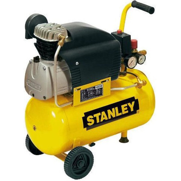Компресор Stanley D211/8/24, 220 V, 8 бара максимално налягане, 220 л дебит, 24 л капацитет на резервоара + Комплект 6 аксесоара за компресор 9045854BND