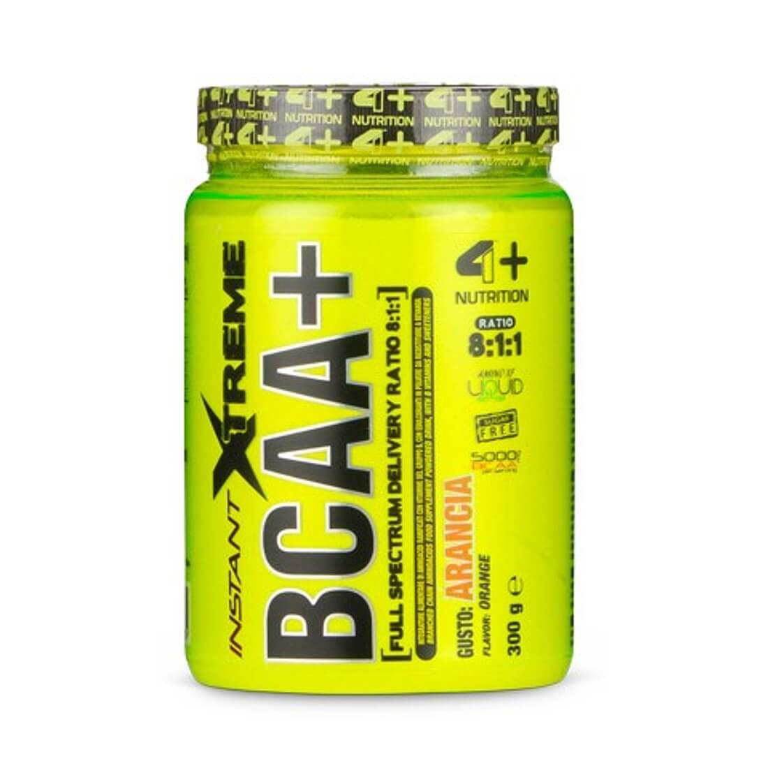 Aminoacizi BCAA 4+ Nutrition, Instant Xtreme, 8:1:1, Aroma portocala, 300 g