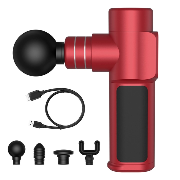 Професионален масажен пистолет, MR-1537R, червен, Merach