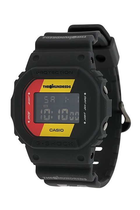 Casio, Дигитален часовник с хронограф, Черен, червен, жълт