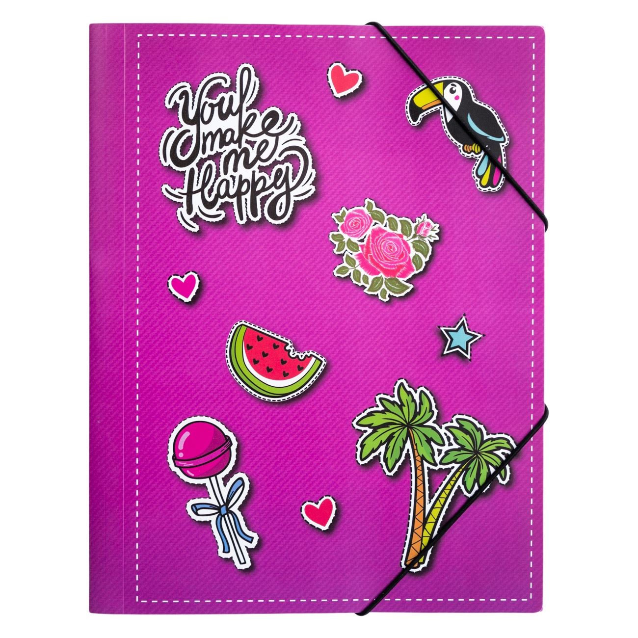 Mapa Zola®, 24,5x31,5 cm, prindere elastica, model vesel palmier