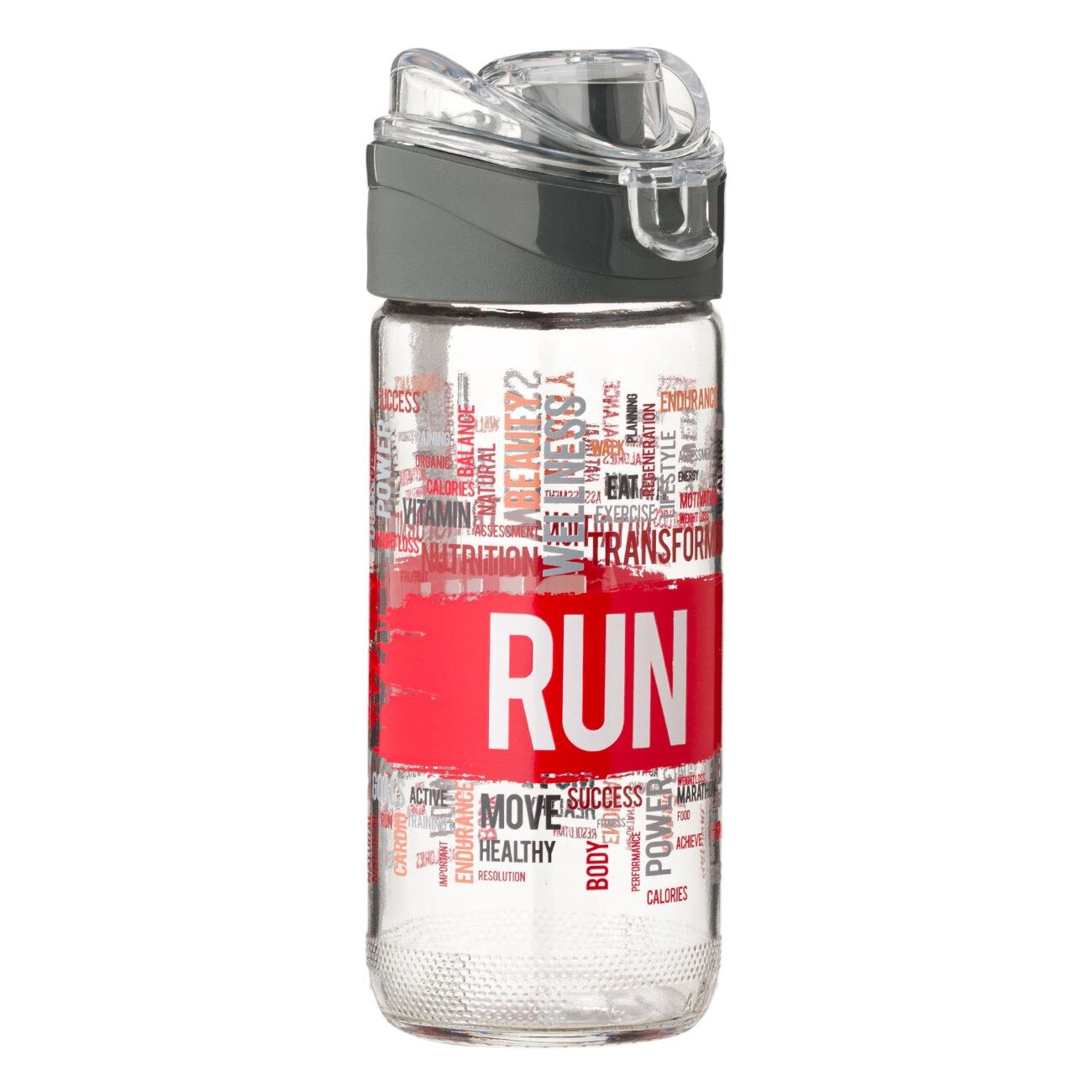 Bidon de apa, Zola®, din sticla, transparent, RUN, 500 ml