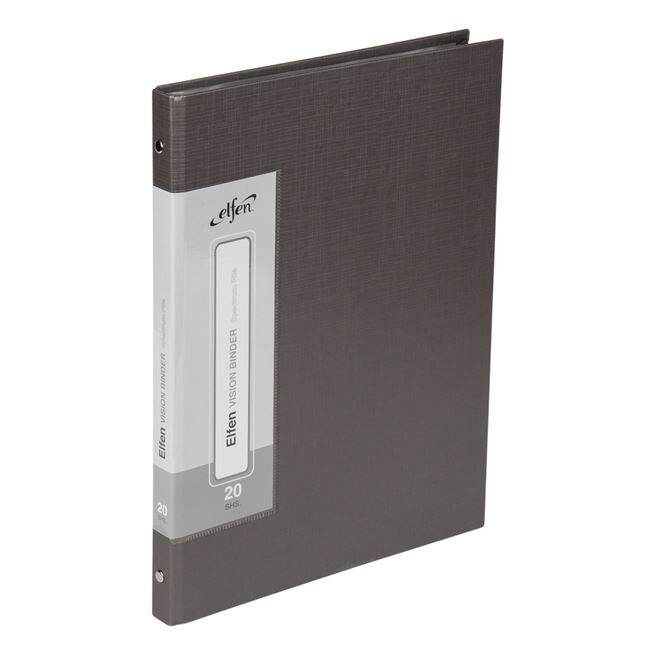 Mapa Zola® de prezentare A4, cu 20 folii incluse, culoare gri, coperta imbracata in material textil