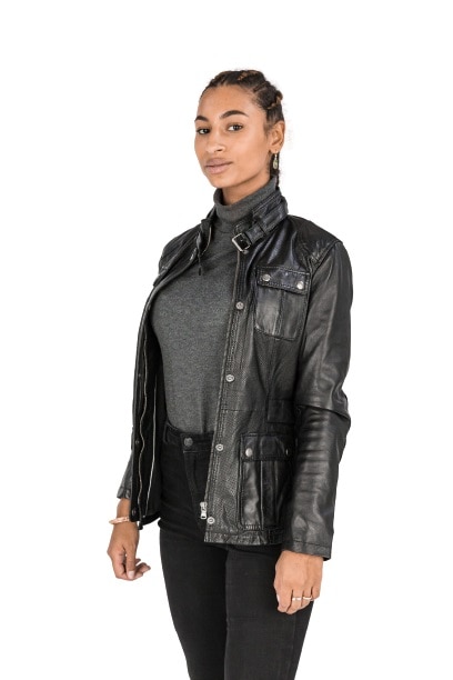 Geaca de piele Daria CBL, Negru