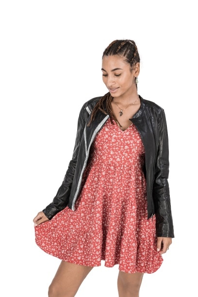 Geaca de piele Grace CBL, Negru, Negru