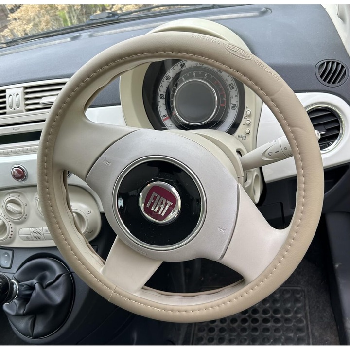 Husa volan 37 - 39cm, imitatie piele perforata, bej, Soft Comfort 603.50 Heyner