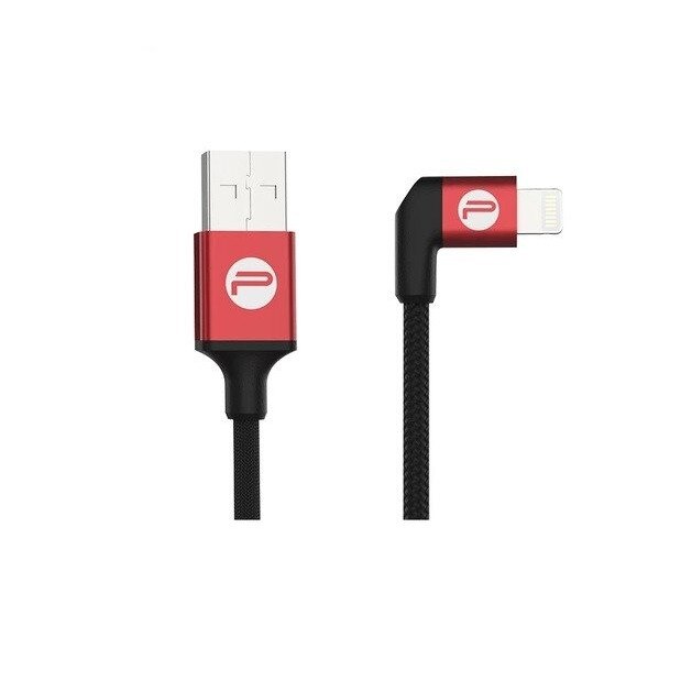Cablu de date USB la Lightning PGYTECH P-GM-115, 350mm, Negru/Rosu