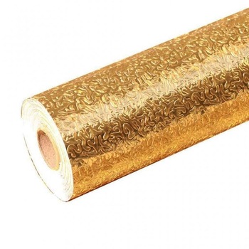 Folie de aluminiu autoadeziva aurie, protectie bucatarie, 40 x 500 cm Folie de aluminiu autoadeziva aurie, protectie bucatarie, 40 x 500 cm