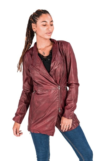 Geaca de piele Ibiza CBL, Rosu, Rosu