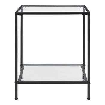 Masuta, en.casa, Norrtalje, 55 x 45 x 45 cm, otel/sticla, negru/transparent, cu raft depozitare Masuta, en.casa, Norrtalje, 55 x 45 x 45 cm, otel/sticla, negru/transparent, cu raft depozitare