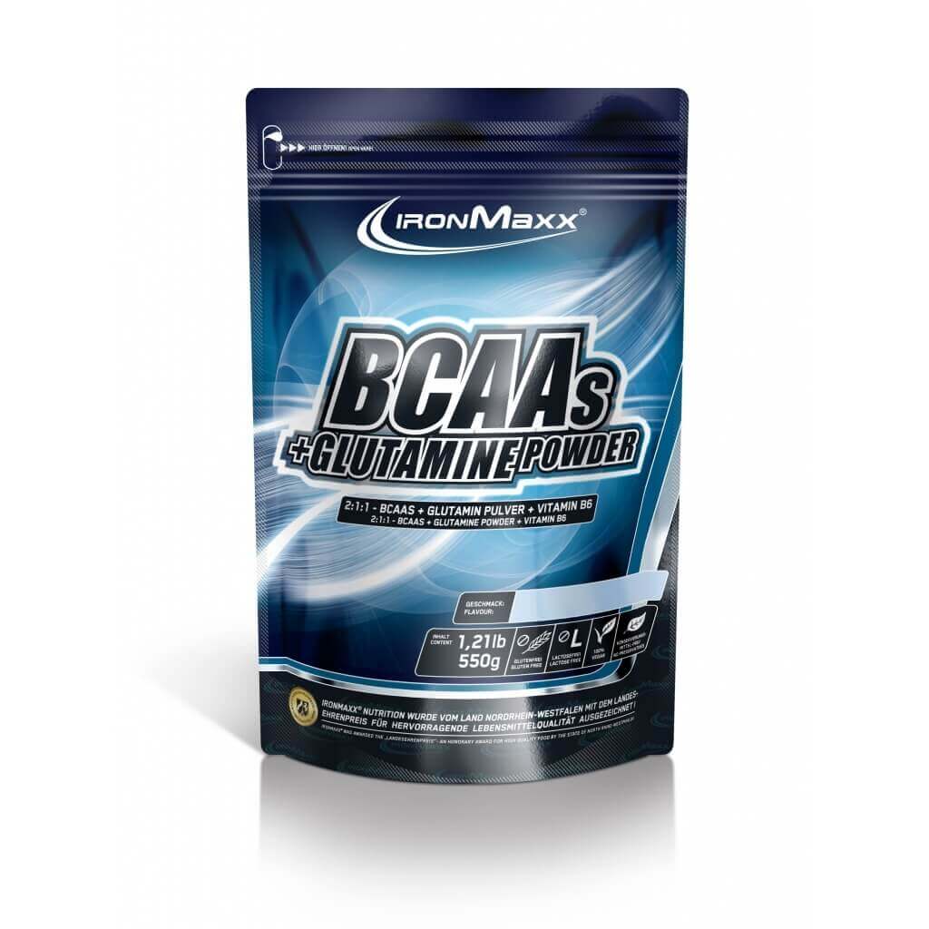 Aminoacizi IronMaxx BCAAs + Glutamina, Mere, 550g