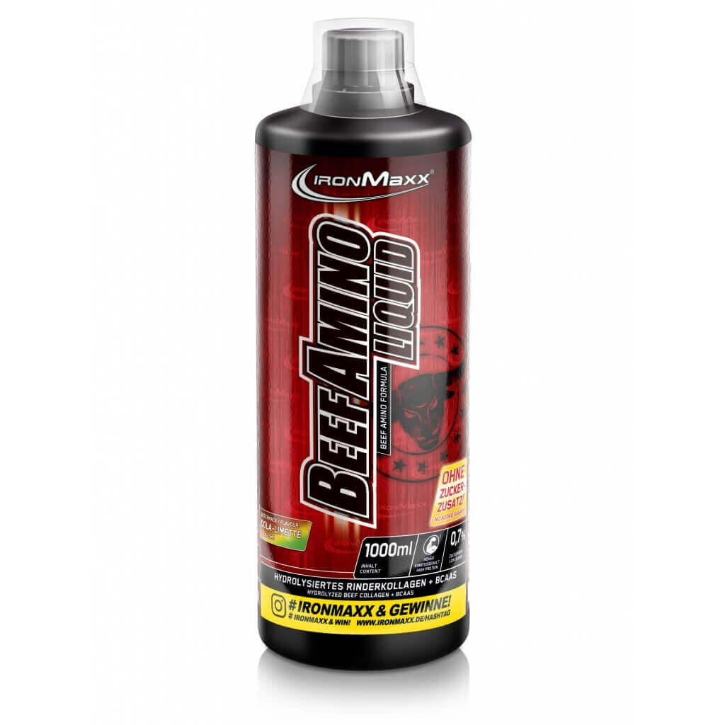 Aminoacizi IronMaxx Beef, Cola-Lime, 1000ml