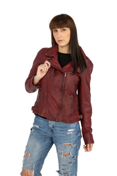 Geaca de piele Kim CBL, Rosu