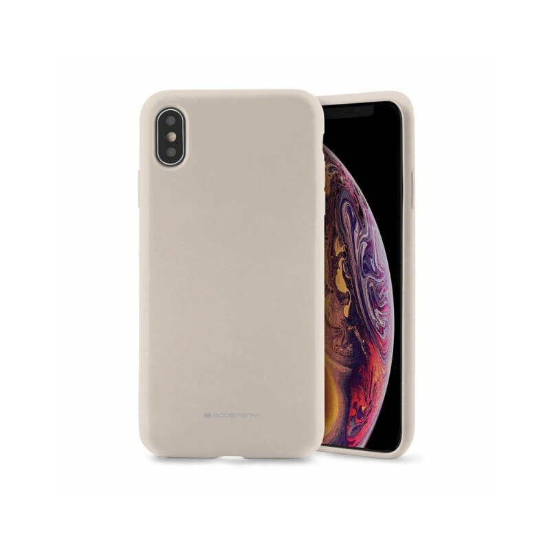Husa Spate Mercury Goospery Silicone Compatibila Cu Samsung Galaxy A10, Interior Alcantara, Gri
