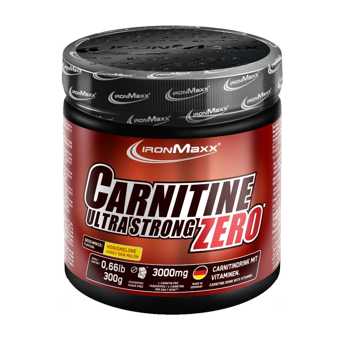 Carnitina IronMaxx Ultra Strong ZERO, Pepene galben, 300g