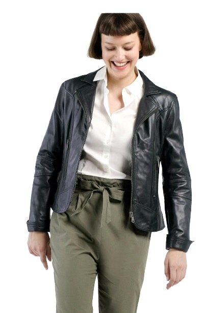 Geaca de piele Mariana CBL, Negru